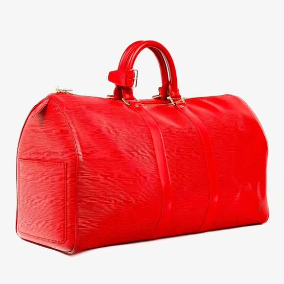 Louis Vuitton Keepall 45 Castilian Red Epi Leather Duffle Bag - Picture 2 of 16